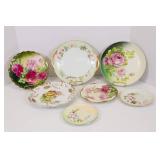Set of 7 Vintage Floral Decorative Plates