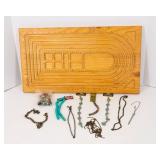 Beads and Wooden Bead Tray