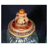 Two Large Glass Canisters with Lids