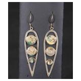 Set of Two Pairs of Nature-Inspired Sterling Earrings