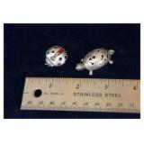 Set of Two Sterling Silver Brooches – Turtle & Ladybug