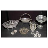Cut Glass Serving Ware - 11 Pieces