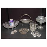 Cut Glass Serving Ware - 11 Pieces
