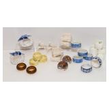 Set of 25 Napkin Rings – Ceramic, Amber Glass, and Shell