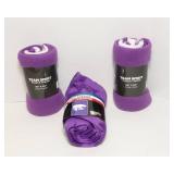 Kansas State University Wildcats Team Spirit Fleece Throws – Set of 3, New