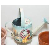 Variety of Ceramic & Clay Planters with Decorative Watering Can