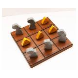 Mouse and Cheese Wooden Tic-Tac-Toe Board