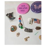 Miscellaneous Pins and Brooches with Wooden Box