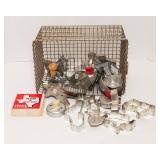 Vintage Metal Cookie Cutters & Basket