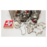 Vintage Metal Cookie Cutters & Basket