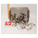 Vintage Metal Cookie Cutters & Basket
