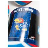 University of Kansas Jayhawks Team Spirit Fleece Throws – Set of 4, New