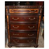 Faux Wood Ornate Dresser – 5 Drawers