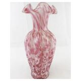 11" FENTON VASA Murrhina Rose Mist Vase.