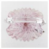 11" FENTON VASA Murrhina Rose Mist Basket with Crystal Handle.