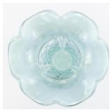 FENTON 11" French Opalescent Hand Painted Rose Trellis Ruffle Vase