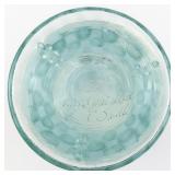 FENTON 11" French Opalescent Hand Painted Rose Trellis Ruffle Vase