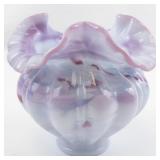 1965 FENTON 5" Blue Burmese Peloton Treated Vase.