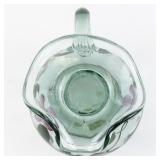 FENTON 6.5" Sea Mist Green Vining Garden Hand painted Pitcher.