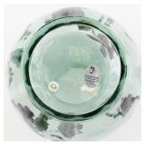 FENTON 6.5" Sea Mist Green Vining Garden Hand painted Pitcher.