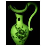 FENTON 10" Burmese "Circle of Love" for Joyce Colella Pitcher. ***LIMITED EDITION #35/53***