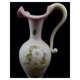 FENTON 10" Burmese "Circle of Love" for Joyce Colella Pitcher. ***LIMITED EDITION #35/53***