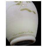 FENTON 10" Burmese "Circle of Love" for Joyce Colella Pitcher. ***LIMITED EDITION #35/53***