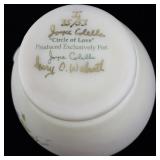 FENTON 10" Burmese "Circle of Love" for Joyce Colella Pitcher. ***LIMITED EDITION #35/53***