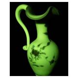 FENTON 10" Burmese "Circle of Love" for Joyce Colella Pitcher. ***LIMITED EDITION #35/53***