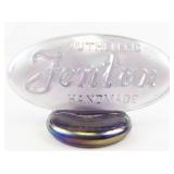FENTON 5" Violet Carnival Glass Dealer Display Logo. "Authentic Fenton Handmade".
