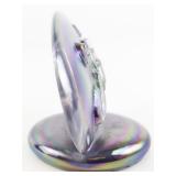 FENTON 5" Violet Carnival Glass Dealer Display Logo. "Authentic Fenton Handmade".