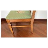 Vintage Wooden Chair with Floral Upholstery