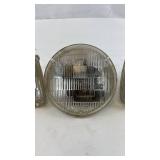 Vintage Set of 3 Automotive Headlights - Sylvania and Westinghouse