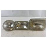 Vintage Set of 3 Automotive Headlights - Sylvania and Westinghouse