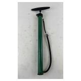 Vintage Green Metal Tire Pump with Hose