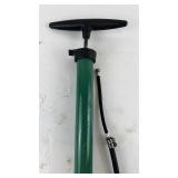 Vintage Green Metal Tire Pump with Hose