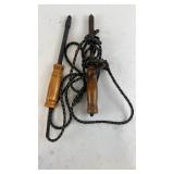 Set of 2 Vintage Electric Soldering Irons with Wooden Handles