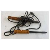 Set of 2 Vintage Electric Soldering Irons with Wooden Handles