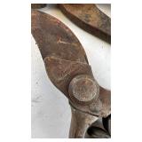 Collection of Vintage Hand Tools including Garden Scissors and Wrenches