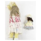 Vintage 17.5" Bisque Porcelain Doll with Baby Doll Set with Original Box