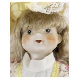 Vintage 17.5" Bisque Porcelain Doll with Baby Doll Set with Original Box