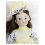 Vintage 17.5" Bisque Porcelain Doll with Baby Doll Set with Original Box