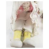 Vintage 17.5" Bisque Porcelain Doll with Baby Doll Set with Original Box