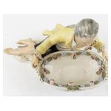 Pair of Antique Porcelain Sweetmeats with Floral Embellishments