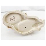 Pair of Antique Porcelain Sweetmeats with Floral Embellishments