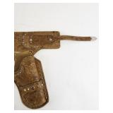 1950s Hubley Toy Cap Guns with Leather Holster Set