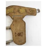 1950s Hubley Toy Cap Guns with Leather Holster Set
