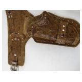 1950s Hubley Toy Cap Guns with Leather Holster Set