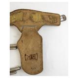 1950s Hubley Toy Cap Guns with Leather Holster Set