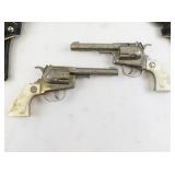 Vintage Hubley Cowboy Revolver Toy Set with Twin Holsters